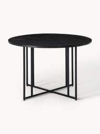 Mesa de comedor redonda de madera de mango Luca, tamaños diferentes, Tablero: madera de mango, cepillad, Estructura: metal, con pintura en pol, Madera de mango, negro pintado, Ø 120 cm