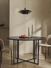 Tavolo rotondo in legno di mango Luca, in varie misure, Struttura: metallo verniciato a polv, Legno di mango laccato nero, Ø 120 cm