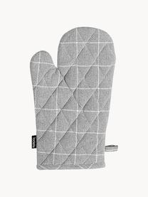 Guantes de horno Eco Check, 2 uds., Algodón reciclado, poliéster, Gris claro, blanco, An 18 x L 33 cm