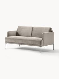 Sofa z aksamitu Fluente (2-osobowa), Tapicerka: aksamit (wysokiej jakości, Stelaż: lite drewno sosnowe, Nogi: metal malowany proszkowo , Greige aksamit, S 166 x G 85 cm