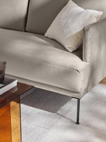 Sofa z aksamitu Fluente (2-osobowa), Tapicerka: aksamit (wysokiej jakości, Stelaż: lite drewno sosnowe, Nogi: metal malowany proszkowo , Greige aksamit, S 166 x G 85 cm