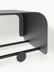 Wandgarderobe Nash aus Metall, Metall, pulverbeschichtet, Schwarz, B 82 x H 17 cm