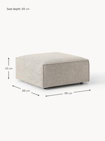 Sofa-Hocker Lennon aus Leinen-Mix, Bezug: 50 % Viskose, 25 % Leinen, Gestell: Fichtenholz, Sperrholz, m, Leinen-Mix Grau, B 88 x T 88 cm