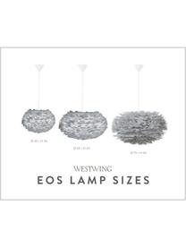 Závěsné svítidlo z peří Eos, Světle šedá, Ø 65 cm, V 40 cm
