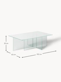 Glas-Couchtisch Anouk, Glas, Transparent, B 102 x T 63 cm