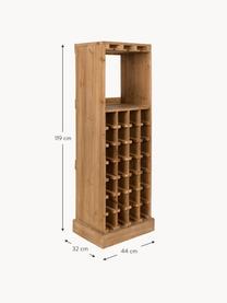 Licorera en madera de roble Claude, para 28 botellas, Estantería: madera de roble maciza, Madera de roble, An 44 x Al 119 cm