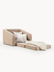Fotel rozkładany Eliot, Tapicerka: 88% poliester, 12% nylon , Nogi: tworzywo sztuczne, Beżowa tkanina, S 100 x G 94 cm