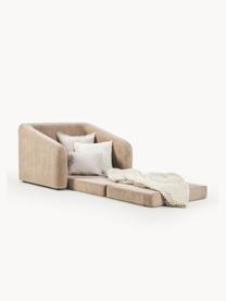 Slaapfauteuil Eliot, Bekleding: 88% polyester, 12% nylon , Frame: spaanplaat, grenenhout, Poten: kunststof Dit product is , Geweven stof beige, B 100 x D 94 cm