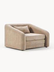 Sillón cama Eliot, Tapizado: 88% poliéster, 12% nylon , Patas: plástico Este producto es, Tejido beige, An 100 x F 94 cm