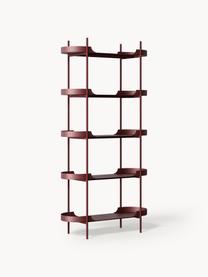 Scaffale alto in metallo Taru, Metallo verniciato a polvere, Rosso vino opaco, Larg. 90 x Alt. 180 cm