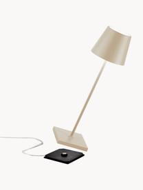 Přenosná stolní LED lampa Poldina, stmívatelná, Světle béžová, matná, Ø 11 cm, V 38 cm