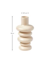 Vase décoratif de forme organique Bastone, Grès cérame, Beige, Ø 5 x haut. 18 cm