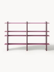 Scaffale con elementi in metallo Rami, Ripiani: metallo verniciato a polv, Struttura: pannello di fibra a media, Rosa, rosso vino, Larg. 160 x Alt. 101 cm