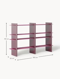 Regal Rami mit Metall-Elementen, Gestell: Mitteldichte Holzfaserpla, Pink, Weinrot, B 160 x H 101 cm