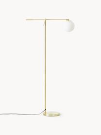 Lampadaire en verre opalescent Moon, Blanc, or laiton, haut. 162 cm