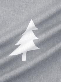 Flanelové povlaky na polštáře s motivem stromečku X-mas Tree, 2 ks, Tmavě šedá, krémově bílá