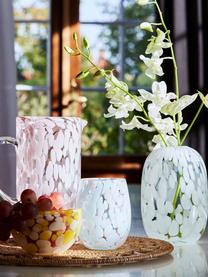 Vase design verre blanc aspect pois Dots, Verre, Blanc, transparent, Ø 11 x haut. 17 cm