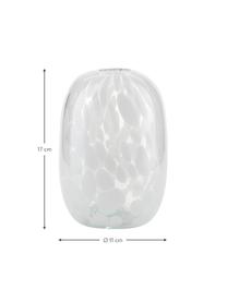 Designová váza s puntíkovaným vzhledem Dots, Sklo, Bílá, transparentní, Ø 11 cm, V 17 cm