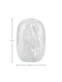 Jarrón de diseño Groove, Vidrio, Blanco transparente, Ø 11 x Al 17 cm