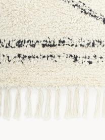 Ręcznie tuftowany chodnik z bawełny z frędzlami Asisa, Beżowy, czarny, S 80 x D 250 cm