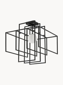 Dizajnová stropná lampa so skleneným tienidlom Rubic, Čierna, Š 40 x V 43 cm