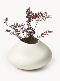 Handgefertigte Vase Latona, Steingut, Cremeweiss, Ø 26 x H 19 cm