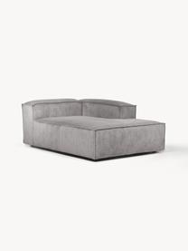 Diván modular de pana Lennon, Tapizado: pana (92% poliéster, 8% p, Estructura: madera de pino maciza, ma, Patas: plástico, Pana gris claro, An 119 x F 180 cm, chaise longue derecha