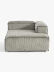 Chaise longue hoekmodule Lennon van corduroy, Bekleding: corduroy (92% polyester, , Frame: massief grenenhout, multi, Poten: kunststof Dit product is , Corduroy grijs, B 119 x D 180 cm, hoekdeel rechts