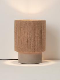 Kleine tafellamp Galea van jute, Lampenkap: jute, Lampvoet: beton, Beige, Ø 20 x H 28 cm