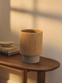 Lámpara de mesa pequeña de yute Galea, Pantalla: yute, Cable: cubierto en tela, Beige, Ø 20 x Al 28 cm