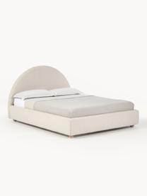 Čalouněná bouclé postel s úložným prostorem Ebba, Světle béžová, Š 160 cm, D 200 cm