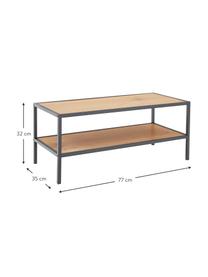 Zapatero Seaford, 2 estantes, Estantes: tablero de fibras de dens, Estructura: metal con pintura en polv, Negro, roble, An 77 x Al 32 cm