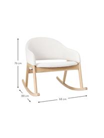 Mecedora tapizada Isa, Tapizado: 100% poliéster Alta resis, Estructura: madera maciza de roble ac, Blanco crema, An 68 x F 88 cm