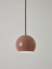 Kleine bolvormige hanglamp Ball, Lampenkap: gecoat metaal, Lichtroze, Ø 18 x H 16 cm