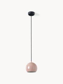 Kleine bolvormige hanglamp Ball, Lampenkap: gecoat metaal, Lichtroze, Ø 18 x H 16 cm