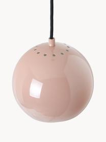 Lampada a sospensione piccola a sfera Ball, Paralume: metallo rivestito, Baldacchino: metallo rivestito, Rosa chiaro, Ø 18 x Alt. 16 cm