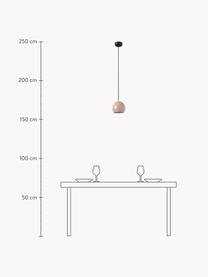 Kleine Kugel-Pendelleuchte Ball, Lampenschirm: Metall, beschichtet, Baldachin: Metall, beschichtet, Hellrosa, Ø 18 x H 16 cm