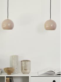 Lámpara de techo pequeña Ball, Pantalla: metal recubierto, Anclaje: metal recubierto, Cable: cubierto en tela, Rosa claro, Ø 18 x Al 16 cm
