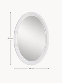 Miroir mural ovale cadre en bois Daisy, Blanc, larg. 48 x haut. 70 cm