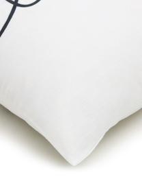 Housse de couette en coton Live, Blanc, noir, larg. 240 x long. 220 cm
