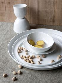 Platos postre con superficie irregular Porcelino, 4 uds., Porcelana con forma intencionalmente desigual, Blanco, Ø 22 cm