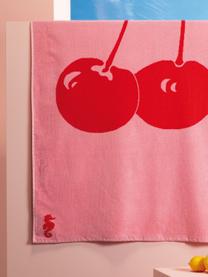 Strandtuch Cherry, 100% Velours (Baumwolle)
mittelschwere Stoffqualität, 420 g/m², Rosa, Rot, 100 x 180 cm