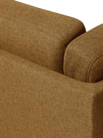 Sofa narożna Fluente, Tapicerka: 100% poliester Dzięki tka, Stelaż: lite drewno sosnowe z cer, Nogi: metal malowany proszkowo, Musztardowa tkanina, S 221 x G 200 cm, prawostronna