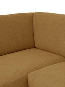 Sofa narożna Fluente, Tapicerka: 100% poliester Dzięki tka, Stelaż: lite drewno sosnowe z cer, Nogi: metal malowany proszkowo, Musztardowa tkanina, S 221 x G 200 cm, prawostronna