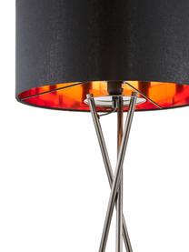 Lampada da terra con decorazione in rame Giovanna, Base della lampada: acciaio cromato nero, Nero, rame, Ø 45 x Alt. 154 cm