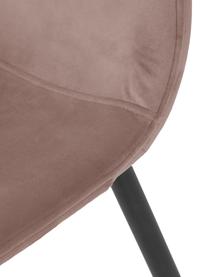 Chaise en velours rembourrée Karla, 2 pièces, Velours rose, larg. 44 x prof. 53 cm