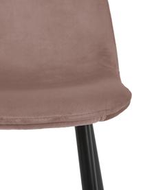 Fluwelen stoelen Karla in roze, 2 stuks, Bekleding: fluweel (100% polyester), Poten: gepoedercoat metaal, Fluweel roze, B 44 x H 53 cm