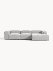 Narożna sofa modułowa Lennon, Tapicerka: 100% poliester Dzięki tka, Stelaż: lite drewno sosnowe, skle, Nogi: tworzywo sztuczne Ten pro, Szara tkanina, S 327 x G 180 cm, lewostronna