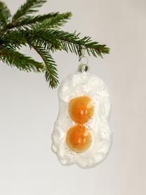 Décoration de sapin de Noël Eggs Sunny Side, Verre, Blanc, orange, larg. 7 x haut. 12 cm