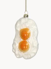 Ciondolo albero di Natale Eggs Sunny Side, Vetro, Bianco, arancione, Larg. 7 x Alt. 12 cm